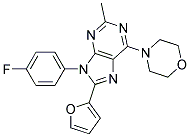 9-(4-FLUOROPHENYL)-8-(FURAN-2-YL)-2-METHYL-6-MORPHOLINO-9H-PURINE Struktur