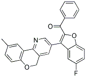 [5-FLUORO-3-(6-METHYL-10H-9-OXA-4-AZA-PHENANTHREN-2-YL)-BENZOFURAN-2-YL]-PHENYL-METHANONE Struktur