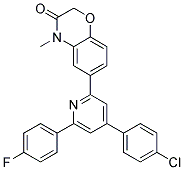 6-[4-(4-CHLORO-PHENYL)-6-(4-FLUORO-PHENYL)-PYRIDIN-2-YL]-4-METHYL-4H-BENZO[1,4]OXAZIN-3-ONE Struktur