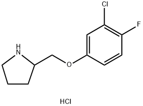 3-CHLORO-4-FLUOROPHENYL 2-PYRROLIDINYLMETHYLETHER HYDROCHLORIDE Struktur