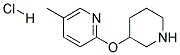 5-Methyl-2-(piperidin-3-yloxy)pyridine hydrochloride Struktur