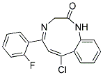 7-Chloro-5-(2-Fluorophenyl)-1,3-Dihydro-3h-1,4-Benzodiazopine-2-One Struktur