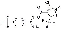 O1-{[5-chloro-1-methyl-3-(trifluoromethyl)-1H-pyrazol-4-yl]carbonyl}-4-(trifluoromethyl)benzene-1-carbohydroximamide Struktur