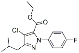 4-CHLORO-1-(4-FLUOROPHENYL)-3-(2-METHYLPROPYL)-1H-PYRAZOLE-5-CARBOXYLIC ACID ETHYL ESTER Struktur