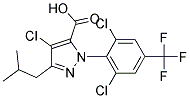 4-CHLORO-1-[2,6-DICHLORO-4-(TRIFLUOROMETHYL)PHENYL]-3-(2-METHYLPROPYL)-1H-PYRAZOLE-5-CARBOXYLIC ACID Struktur