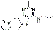 9-((FURAN-2-YL)METHYL)-N-ISOBUTYL-2,8-DIMETHYL-9H-PURIN-6-AMINE Struktur