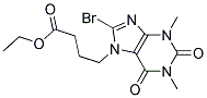 ETHYL 4-(8-BROMO-1,3-DIMETHYL-2,6-DIOXO-2,3,6,7-TETRAHYDRO-1H-PURIN-7-YL)BUTANOATE, TECH Struktur