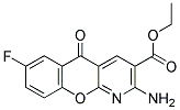 ETHYL 2-AMINO-7-FLUORO-5-OXO-5H-CHROMENO[2,3-B]PYRIDINE-3-CARBOXYLATE Struktur