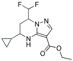 5-CYCLOPROPYL-7-DIFLUOROMETHYL-4,5,6,7-TETRAHYDRO-PYRAZOLO[1,5- A ]PYRIMIDINE-3-CARBOXYLIC ACID ETHYL ESTER Struktur