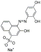 sodium 4-[(2,4-dihydroxyphenyl)azo]-3-hydroxynaphthalene-1-sulphonate  Struktur