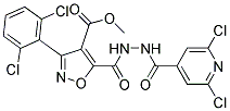 methyl 3-(2,6-dichlorophenyl)-5-({2-[(2,6-dichloro-4-pyridyl)carbonyl]hydrazino}carbonyl)isoxazole-4-carboxylate Struktur