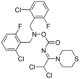 N,N-bis(2-chloro-6-fluorobenzyl)-N-[({[2,2-dichloro-1-(1,4-thiazinan-4-yl)ethylidene]amino}carbonyl)oxy]amine Struktur