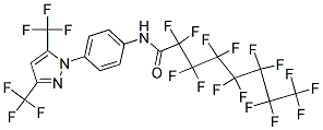 N1-{4-[3,5-di(trifluoromethyl)-1H-pyrazol-1-yl]phenyl}-2,2,3,3,4,4,5,5,6,6,7,7,8,8,8-pentadecafluorooctanamide Struktur