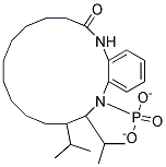 Diisopropyl(7,8,9,10,11,12,13,14,15,16,17,18-dodecahydro-5H-5,18-diazabenzocyclohexadecen-6-one-18-yl)phosphonate Struktur