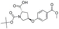 (2S,4R)-1-(tert-butoxycarbonyl)-4-[4-(methoxycarbonyl)phenoxy]pyrrolidine-2-carboxylic acid Struktur