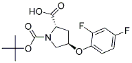 (2S,4R)-1-(tert-butoxycarbonyl)-4-(2,4-difluorophenoxy)pyrrolidine-2-carboxylic acid Struktur