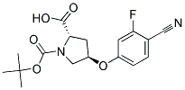 (2S,4R)-1-(tert-butoxycarbonyl)-4-(4-cyano-3-fluorophenoxy)pyrrolidine-2-carboxylic acid Struktur