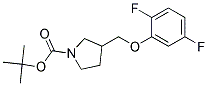 3-(2,5-Difluoro-phenoxymethyl)-pyrrolidine-1-carboxylic acid tert-butyl ester Struktur