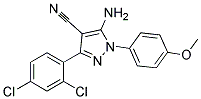 5-amino-3-(2,4-dichlorophenyl)-1-(4-methoxyphenyl)-1H-pyrazole-4-carbonitrile Struktur