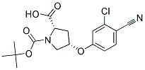 (2S,4S)-1-(tert-butoxycarbonyl)-4-(3-chloro-4-cyanophenoxy)pyrrolidine-2-carboxylic acid Struktur