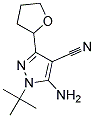 5-amino-1-tert-butyl-3-(tetrahydrofuran-2-yl)-1H-pyrazole-4-carbonitrile Struktur