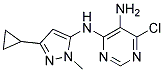 6-chloro-N4-(3-cyclopropyl-1-methyl-1H-pyrazol-5-yl)pyrimidine-4,5-diamine Struktur