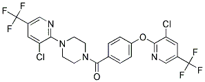 4-(3-Chloro-5-(trifluoromethyl)(2-pyridyl))piperazinyl 4-(3-chloro-5-(trifluoromethyl)(2-pyridyloxy))phenyl ketone Struktur