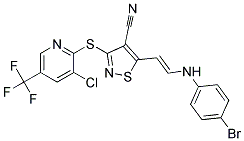 5-(2-(4-Bromoanilino)vinyl)-3-((3-chloro-5-(trifluoromethyl)-2-pyridinyl)sulfanyl)-4-isothiazolecarbonitrile Struktur