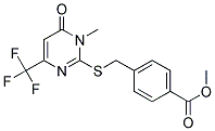 Methyl 4-(((1-methyl-6-oxo-4-(trifluoromethyl)-1,6-dihydro-2-pyrimidinyl)sulfanyl)methyl)benzenecarboxylate Struktur