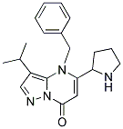 Benzyl 3-(1-methylethyl)-5-pyrrolidin-2-ylpyrazolo[1,5-a]pyrimidin-7(4H)-one Struktur