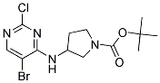 tert-butyl 3-[(5-bromo-2-chloropyrimidin-4-yl)amino]pyrrolidine-1-carboxylate Struktur