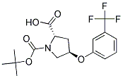 (2S,4R)-1-(tert-butoxycarbonyl)-4-[3-(trifluoromethyl)phenoxy]pyrrolidine-2-carboxylic acid Struktur