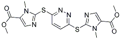 Methyl 2-((6-((5-(methoxycarbonyl)-1-methyl-1H-imidazol-2-yl)sulfanyl)-3-pyridazinyl)sulfanyl)-1-methyl-1H-imidazole-5-carboxylate Struktur