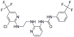 N-(2-((2-((3-Chloro-5-(trifluoromethyl)-2-pyridinyl)amino)ethyl)amino)-3-pyridinyl)-N'-(3-(trifluoromethyl)phenyl)urea Struktur