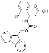 3-(2-bromophenyl)-3-{[(9H-fluoren-9-ylmethoxy)carbonyl]amino}propanoic acid Struktur