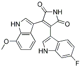 3-(6-fluoro-1H-indol-3-yl)-4-(7-methoxy-1H-indol-3-yl)-1H-pyrrole-2,5-dione Struktur