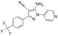 5-amino-3-[4-(trifluoromethyl)phenyl]-1-pyridin-4-yl-1H-pyrazole-4-carbonitrile Struktur