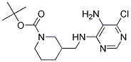 tert-butyl 3-{[(5-amino-6-chloropyrimidin-4-yl)amino]methyl}piperidine-1-carboxylate Struktur