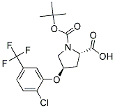 (2S,4R)-1-(tert-butoxycarbonyl)-4-[2-chloro-5-(trifluoromethyl)phenoxy]pyrrolidine-2-carboxylic acid Struktur