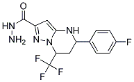 5-(4-Fluoro-phenyl)-7-trifluoromethyl-4,5,6,7-tetrahydro-pyrazolo[1,5-a]pyrimidine-2-carboxylicacidhydrazide Struktur