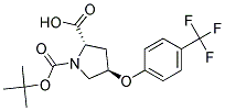 (2S,4R)-1-(tert-butoxycarbonyl)-4-[4-(trifluoromethyl)phenoxy]pyrrolidine-2-carboxylic acid Struktur