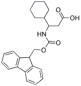 3-cyclohexyl-3-{[(9H-fluoren-9-ylmethoxy)carbonyl]amino}propanoic acid Struktur