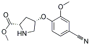 methyl (2S,4S)-4-(4-cyano-2-methoxyphenoxy)pyrrolidine-2-carboxylate Struktur