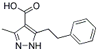 3-methyl-5-(2-phenylethyl)-1H-pyrazole-4-carboxylic acid Struktur