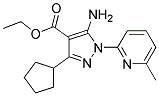 ethyl 5-amino-3-cyclopentyl-1-(6-methylpyridin-2-yl)-1H-pyrazole-4-carboxylate Struktur