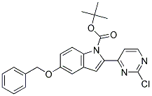 5-Benzyloxy-2-(2-chloro-pyrimidin-4-yl)-indole-1-carboxylic acid tert-butyl ester Struktur