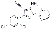 5-amino-3-(2,4-dichlorophenyl)-1-pyrimidin-2-yl-1H-pyrazole-4-carbonitrile Struktur