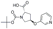 (2S,4R)-1-(tert-butoxycarbonyl)-4-(pyridin-3-yloxy)pyrrolidine-2-carboxylic acid Struktur