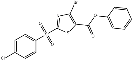 Phenyl4-bromo-2-(4-chlorophenylsulfonyl)thiazole-5-carboxylate Struktur