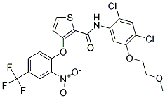 N-(2,4-Dichloro-5-(2-methoxyethoxy)phenyl)-3-(2-nitro-4-(trifluoromethyl)phenoxy)-2-thiophenecarboxamide Struktur